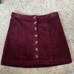 Forever 21 Deep Red Corduroy Mini Skirt
